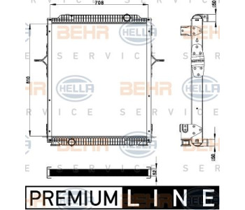 Интеркулер (охладител за въздуха на турбината) HELLA 8ML 376 911-401 за CITROEN BERLINGO (MF) пътнически от 1996 до 2011