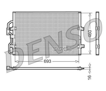 Кондензатор, климатизация DENSO DCN07060 за PEUGEOT PARTNER (5F) Combispace пътнически от 1996 до 2008
