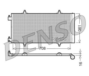 Кондензатор, климатизация DENSO DCN07019 за PEUGEOT 307 (3H) SW комби от 2002 до 2008