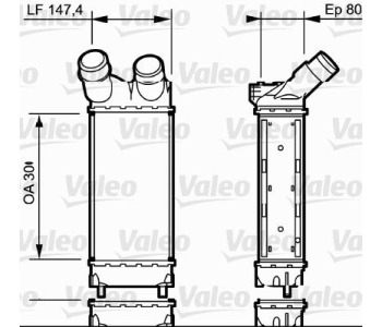 Интеркулер (охладител за въздуха на турбината) VALEO 818866 за CITROEN BERLINGO (B9) пътнически от 2008 до 2018