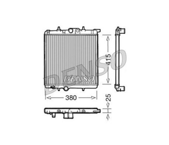 Радиатор, охлаждане на двигателя DENSO DRM21603 за PEUGEOT 107 от 2005 до 2014