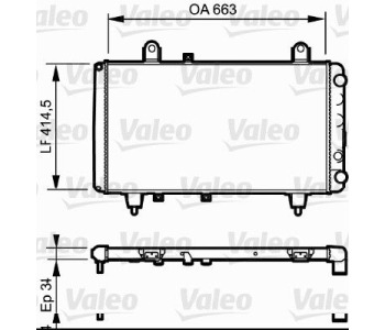 Радиатор, охлаждане на двигателя VALEO 730040 за PEUGEOT J5 (280L) товарен от 1981 до 1990