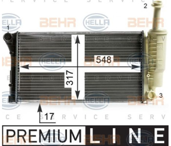 Интеркулер (охладител за въздуха на турбината) HELLA 8ML 376 700-514 за CITROEN C4 I купе (LA) от 2004 до 2011
