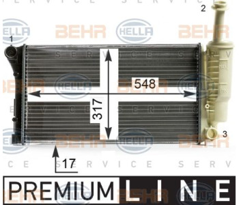 Интеркулер (охладител за въздуха на турбината) HELLA 8ML 376 700-514 за CITROEN C4 I (LC) от 2004 до 2011