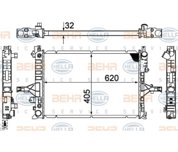 Интеркулер (охладител за въздуха на турбината) HELLA 8ML 376 777-371 за PEUGEOT 307 CC (3B) кабрио от 2003 до 2009