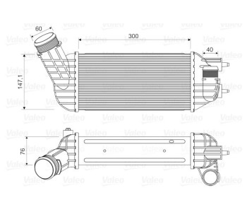 Интеркулер (охладител за въздуха на турбината) VALEO 818652 за PEUGEOT 308 (T7) CC кабрио от 2009 до 2013