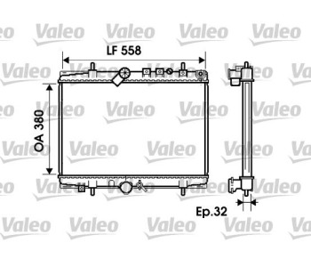 Радиатор, охлаждане на двигателя VALEO 734280 за PEUGEOT 607 (9D, 9U) от 2000 до 2010