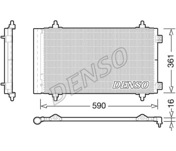 Кондензатор, климатизация DENSO DCN21025 за PEUGEOT 406 (8C) купе от 1997 до 2004