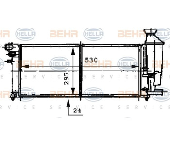 Радиатор, охлаждане на двигателя HELLA 8MK 376 717-594 за LANCIA PHEDRA от 2002 до 2010