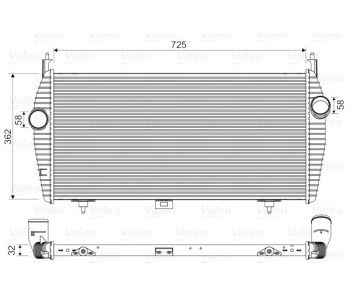 Интеркулер (охладител за въздуха на турбината) VALEO 818335 за CITROEN C5 II (RE) комби от 2004 до 2008