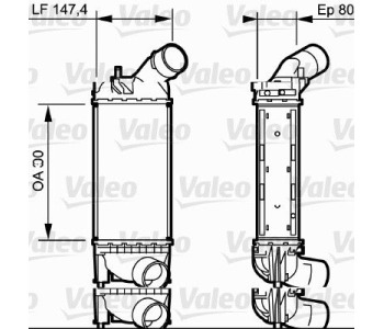 Интеркулер (охладител за въздуха на турбината) VALEO 818853 за PEUGEOT 407 (6E_) комби от 2004