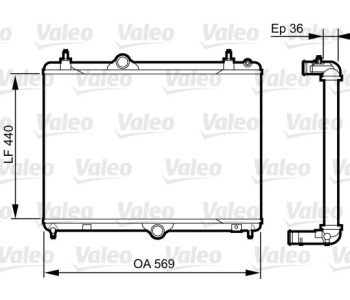 Радиатор, охлаждане на двигателя VALEO 735371 за PEUGEOT 508 I (8E_) комби от 2010 до 2018