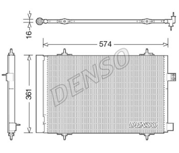 Кондензатор, климатизация DENSO DCN21027 за PEUGEOT 407 (6C_) купе от 2005