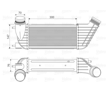 Интеркулер (охладител за въздуха на турбината) VALEO 818651 за PEUGEOT EXPERT (VF3A_, VF3U_, VF3X_) товарен от 2007