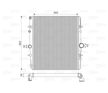 Радиатор, охлаждане на двигателя VALEO 732881 за PEUGEOT EXPERT (VF3A_, VF3U_, VF3X_) товарен от 2007