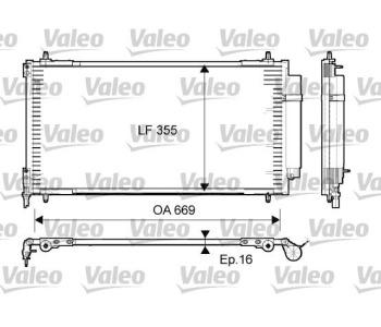 Кондензатор, климатизация VALEO 814065 за PEUGEOT 807 (E) от 2002