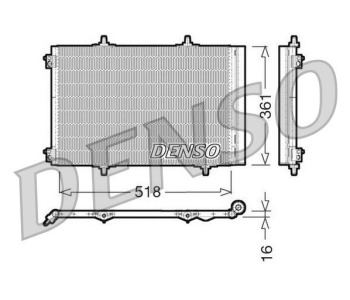 Кондензатор, климатизация DENSO DCN07040 за PEUGEOT EXPERT (223) платформа от 1995 до 2006