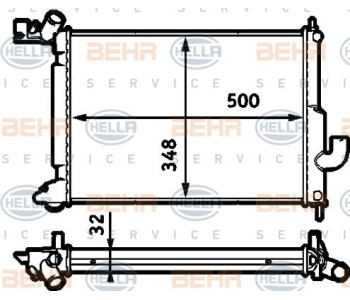 Радиатор, охлаждане на двигателя HELLA 8MK 376 719-474 за CITROEN JUMPY I (U6U) пътнически от 1994 до 2006