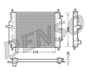 Радиатор, охлаждане на двигателя DENSO DRM09076 за PEUGEOT BOXER (244, Z_) пътнически от 2001 до 2005