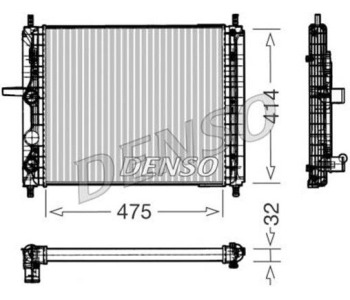 Радиатор, охлаждане на двигателя DENSO DRM09075 за PEUGEOT BOXER (ZCT_) платформа от 1994 до 2002