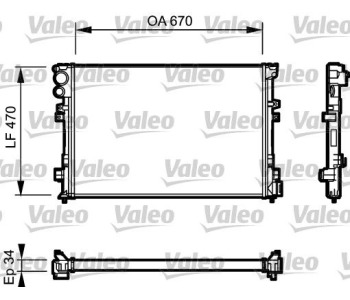 Радиатор, охлаждане на двигателя VALEO 731168 за CITROEN JUMPY I (BU, BV, BW, BX) платформа от 1999 до 2006