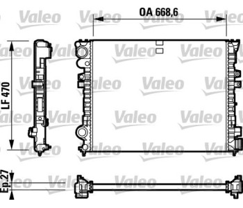 Радиатор, охлаждане на двигателя VALEO 732692 за PEUGEOT EXPERT (VF3A_, VF3U_, VF3X_) товарен от 2007