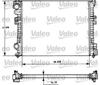 Радиатор, охлаждане на двигателя VALEO 731166 за LANCIA ZETA (220) от 1995 до 2002