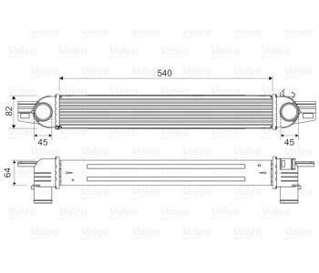 Интеркулер (охладител за въздуха на турбината) VALEO 818545 за CITROEN NEMO (AA) товарен от 2008