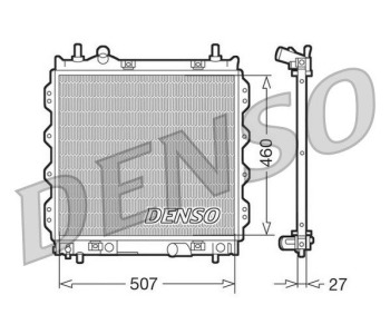Радиатор, охлаждане на двигателя DENSO DRM07040 за PEUGEOT BIPPER (AA_) товарен от 2008