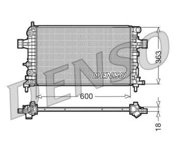 Радиатор, охлаждане на двигателя DENSO DRM21004 за CITROEN SAXO (S0, S1) от 1996 до 2004