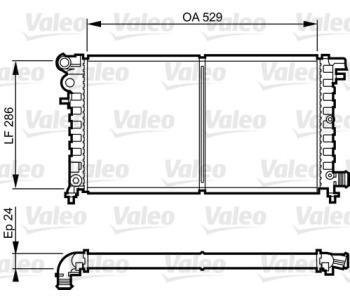 Радиатор, охлаждане на двигателя VALEO 731530 за CITROEN SAXO (S0, S1) от 1996 до 2004