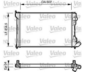 Радиатор, охлаждане на двигателя VALEO 730982 за CITROEN XANTIA (X1) от 1993 до 1998