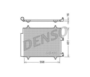 Кондензатор, климатизация DENSO DCN21011 за CITROEN XSARA (N0) купе от 1998 до 2005