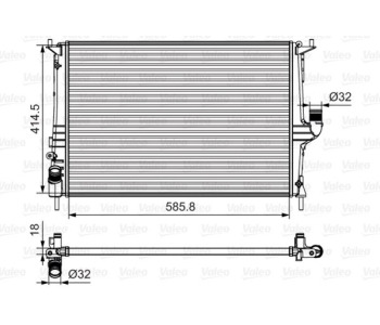Радиатор, охлаждане на двигателя VALEO 700801 за DACIA LOGAN I (US) пикап от 2008