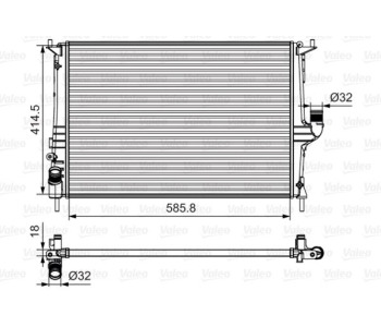 Радиатор, охлаждане на двигателя VALEO 700801 за DACIA LOGAN I (LS) седан от 2004 до 2012