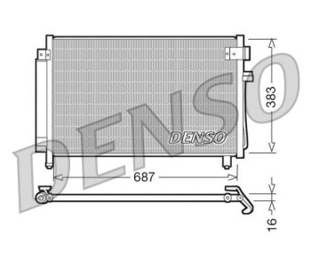 Кондензатор, климатизация DENSO DCN37001 за DACIA LOGAN I (FS) товарен от 2009 до 2012