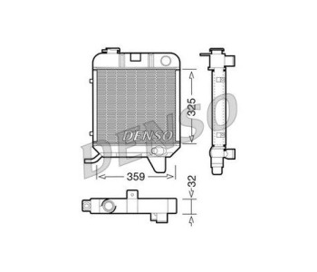 Радиатор, охлаждане на двигателя DENSO DRM23008 за RENAULT KANGOO I (FC0/1_) EXPRESS товарен от 1997 до 2007