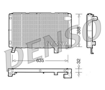 Радиатор, охлаждане на двигателя DENSO DRM23015 за RENAULT THALIA/SYMBOL I (LB0/1/2_) от 1998 до 2008