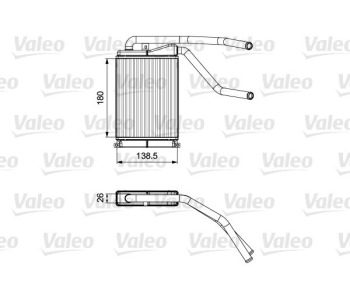 Топлообменник, отопление на вътрешното пространство VALEO 811546 за DAEWOO NEXIA (KLETN) от 1995 до 1997