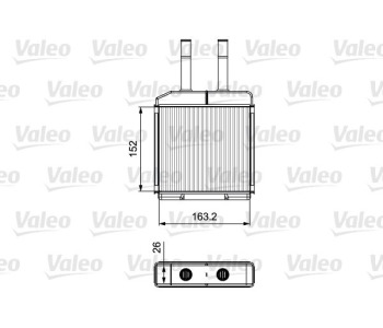 Топлообменник, отопление на вътрешното пространство VALEO 811522 за DAEWOO MATIZ (KLYA) от 1998 до 2005