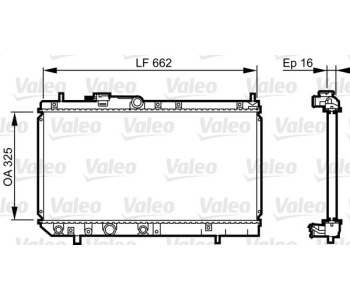 Радиатор, охлаждане на двигателя VALEO 731620 за DAIHATSU APPLAUSE II (A101) от 1997 до 2000