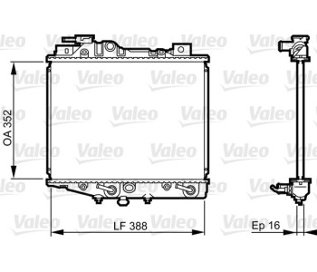 Радиатор, охлаждане на двигателя VALEO 731019 за DAIHATSU CHARADE III (G100, G101, G102) от 1987 до 1993