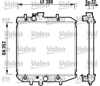 Радиатор, охлаждане на двигателя VALEO 734104 за DAIHATSU CHARADE III (G100, G101, G102) от 1987 до 1993