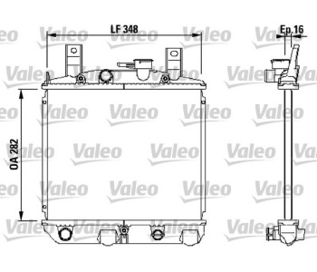 Радиатор, охлаждане на двигателя VALEO 730397 за DAIHATSU CHARADE III (G100, G101, G102) от 1987 до 1993