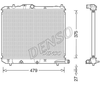 Радиатор, охлаждане на двигателя DENSO DRM50003 за DAIHATSU CHARADE от 2011 до 2013