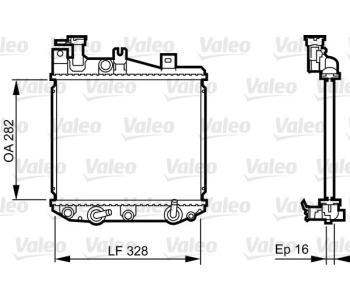 Радиатор, охлаждане на двигателя VALEO 731622 за DAIHATSU CUORE I (L55, L60) от 1980 до 1985