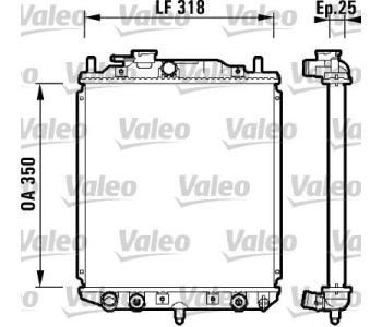Радиатор, охлаждане на двигателя VALEO 734101 за DAIHATSU CUORE I (L55, L60) от 1980 до 1985