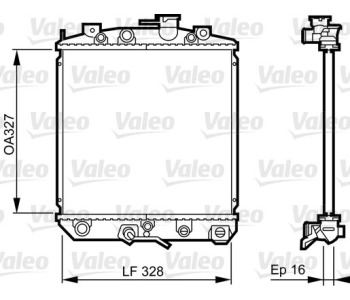 Радиатор, охлаждане на двигателя VALEO 731623 за DAIHATSU CUORE II (L80, L81) от 1985 до 1990