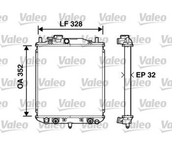 Радиатор, охлаждане на двигателя VALEO 734208 за DAIHATSU MOVE (L600) от 1994 до 1999