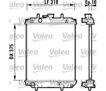 Радиатор, охлаждане на двигателя VALEO 734105 за DAIHATSU MOVE (L900) от 1997 до 2002